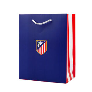 Large gift bag blue crest side red and white 30x12x40 cm